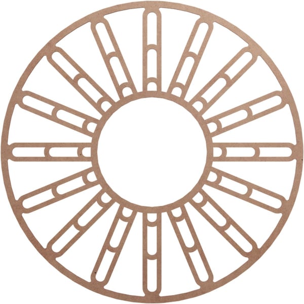 Ekena Millwork Hale Wood Fretwork Pierced Ceiling Medallion, Wood (Paint Grade), 40"OD x 14 1/2"ID x 3/8"T CMWP40X40X0375HHMF - main
